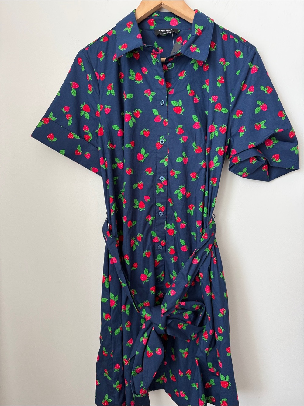 Kate Spade Tossed Strawberry Shirtdress Size XL NWT - Picture 6 of 13
